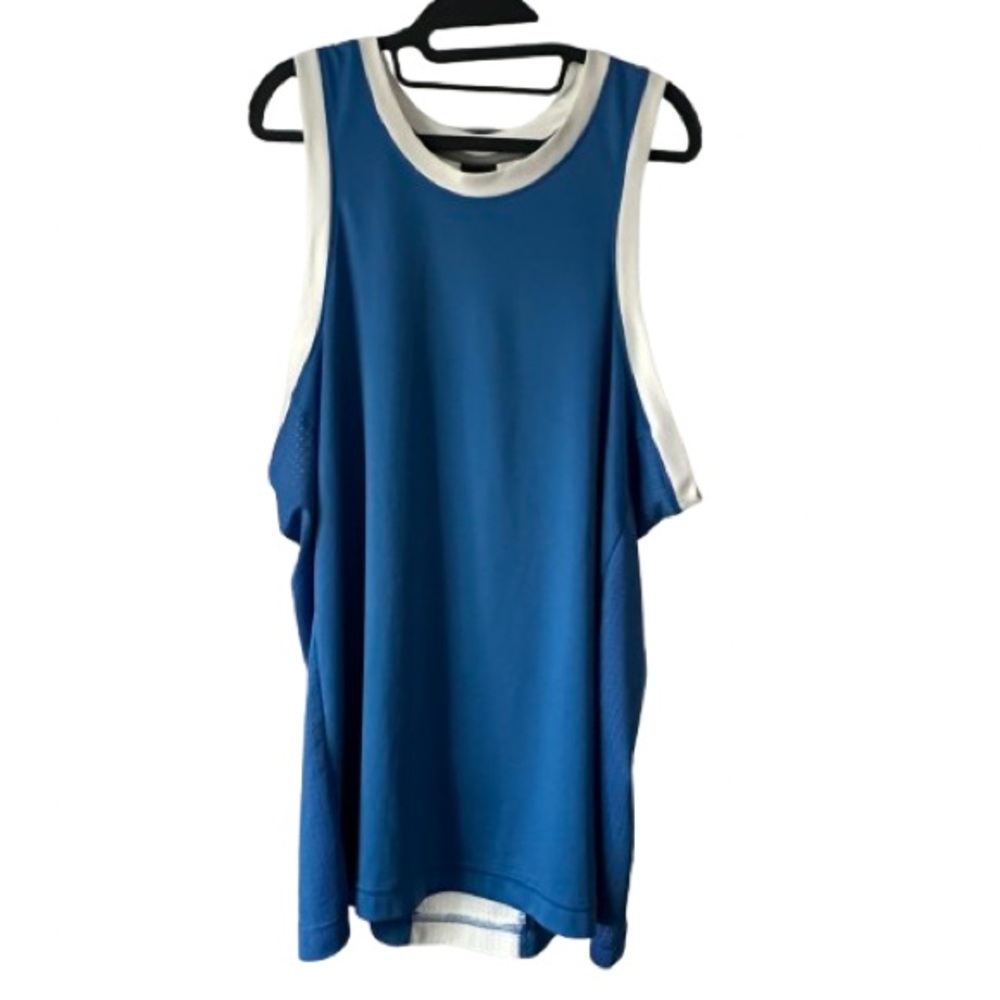 Pro Player Man's XL Blue and White Wicking Pullover Athletic Sporty Tank Top - Picture 7 of 13